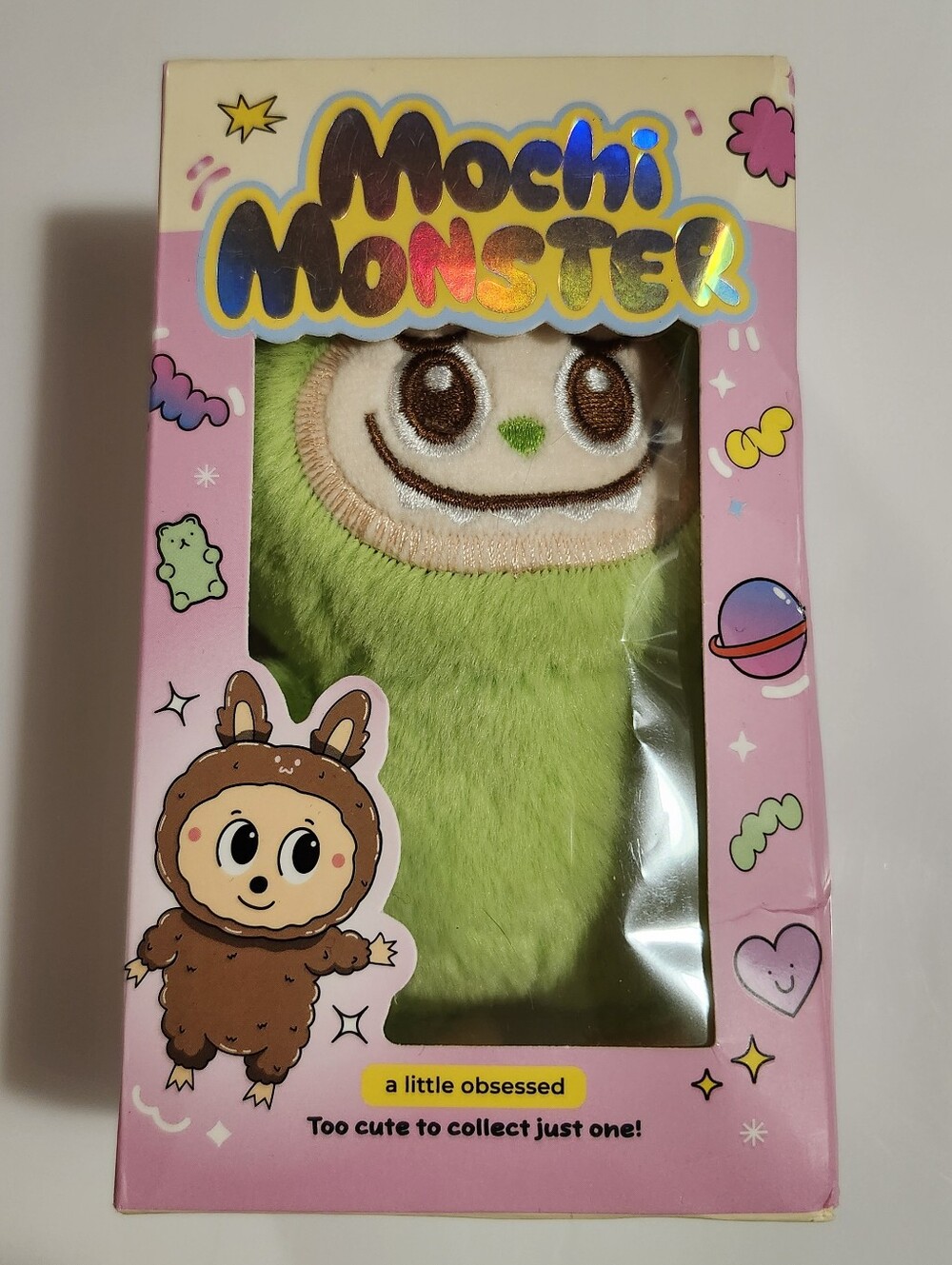 Mochi Monster Green Plush Charm Keychain A Little Obsessed Kawaii NIB 5"